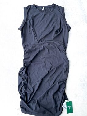 NWT Halara SoftlyZero Airy Sleeveless Ruched Midi Dress XL